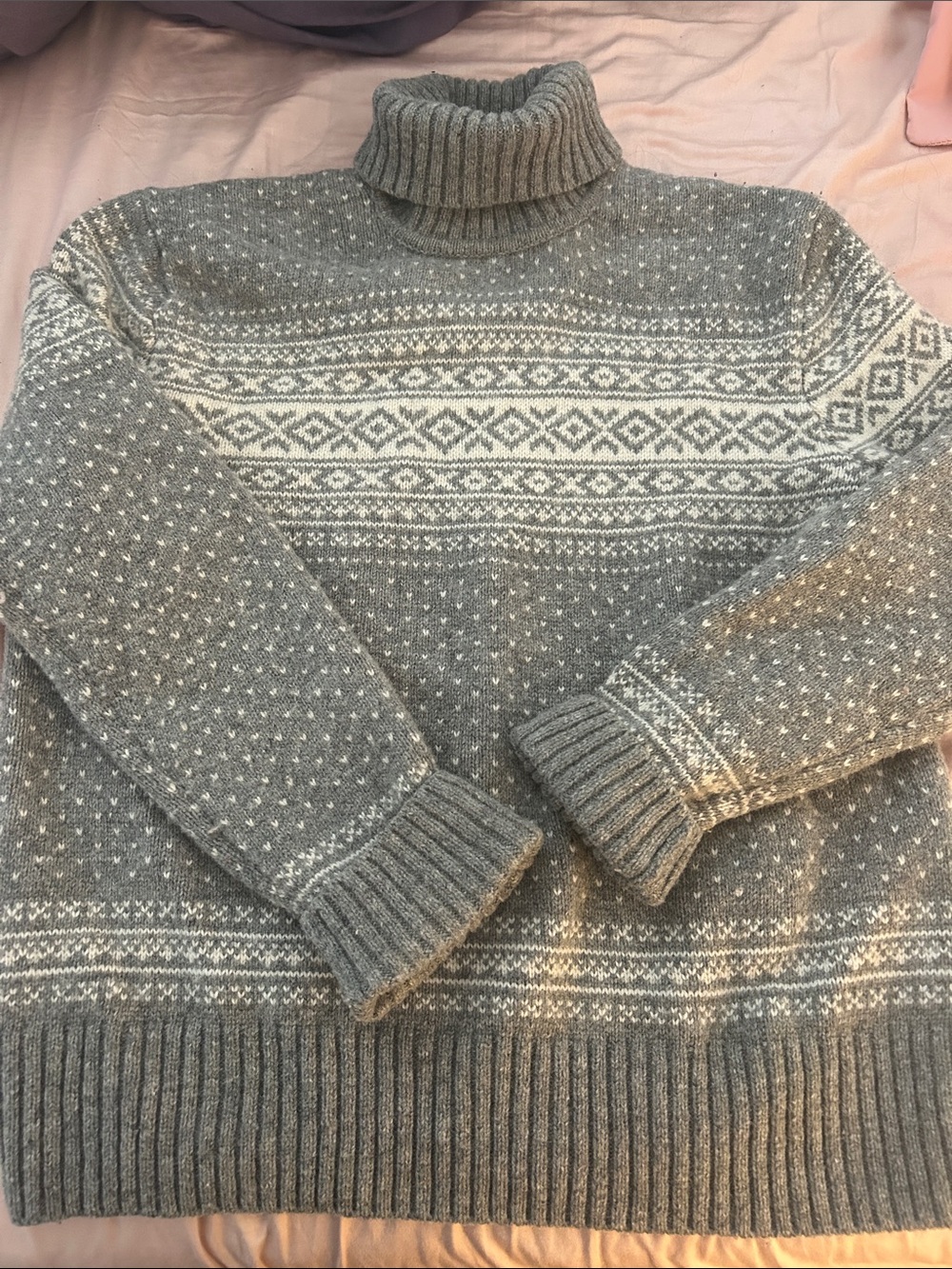 Fair isles wool blend turtleneck sweater